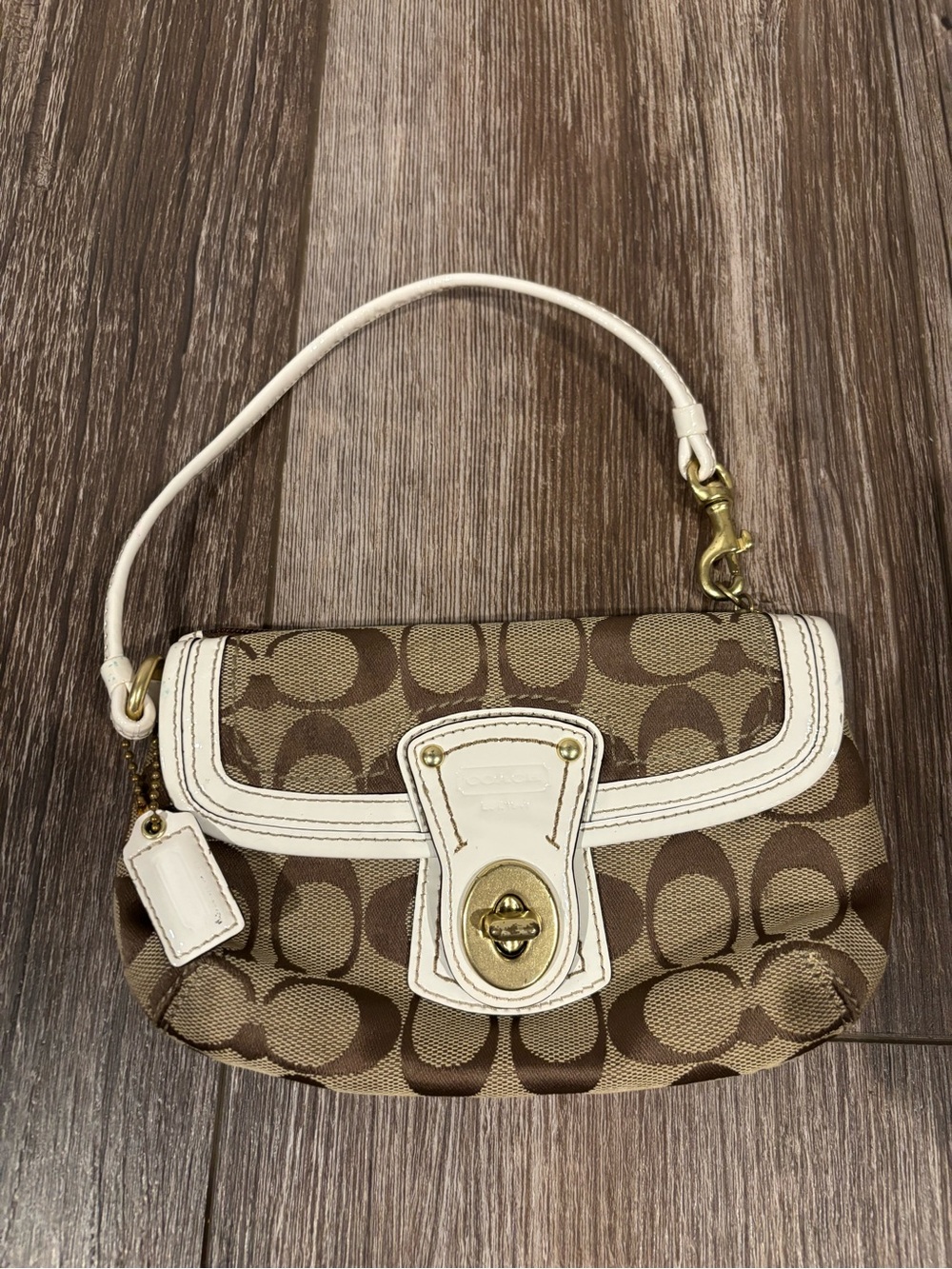 Vintage Coach Signature Turnlock Mini Bag